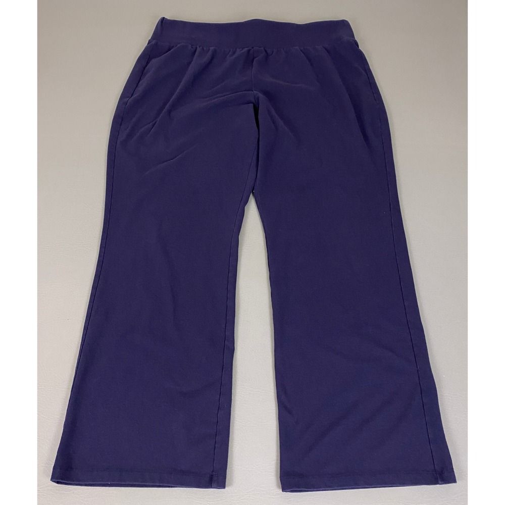 Croft & Barrow Lounge Pants Pajamas Womens Size XXL Navy Blue Soft Knit Wide Leg